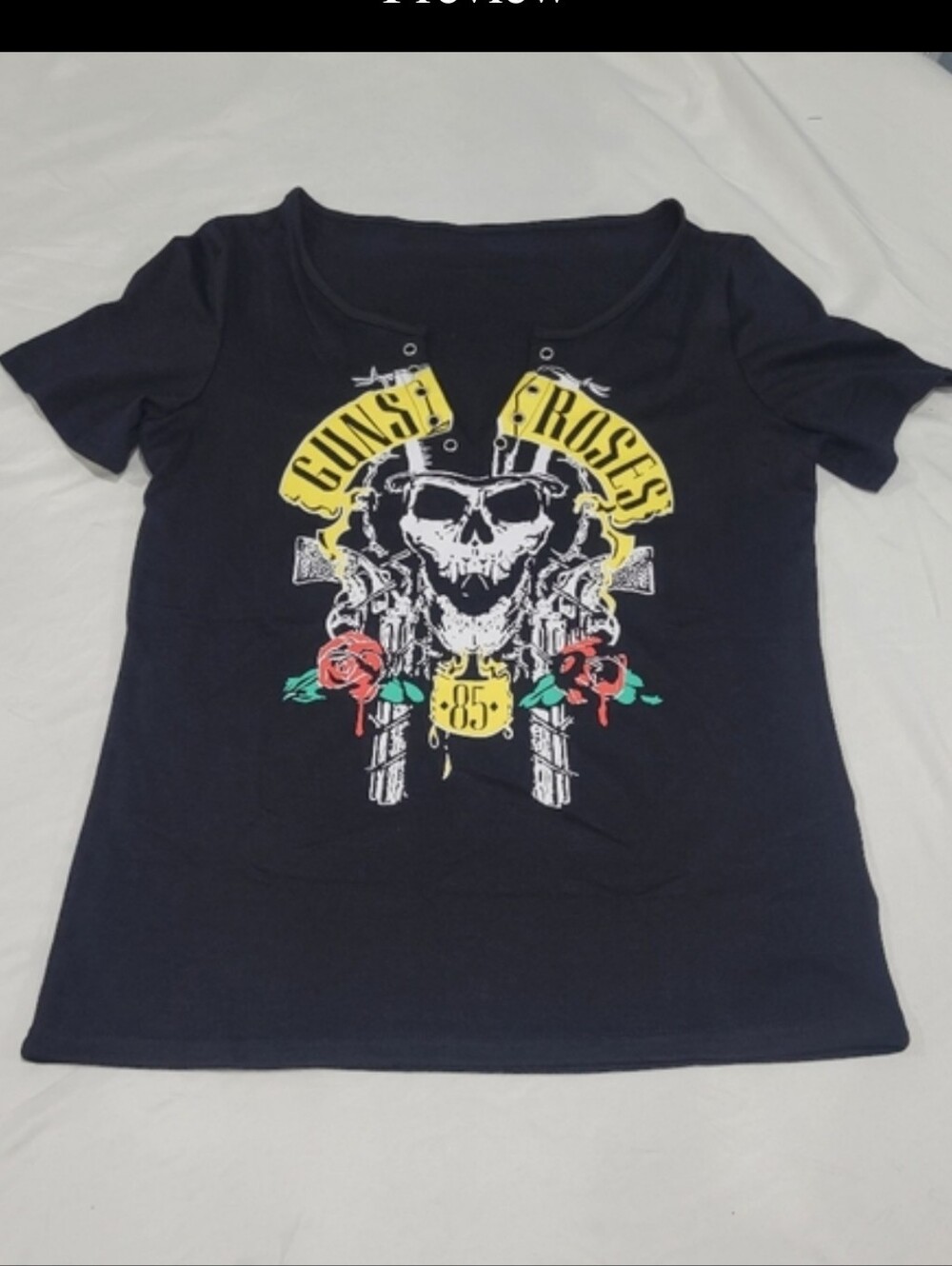 Guns N' Roses Women's Size Small Black Graphic Tee Band Concert Music Rock Roll